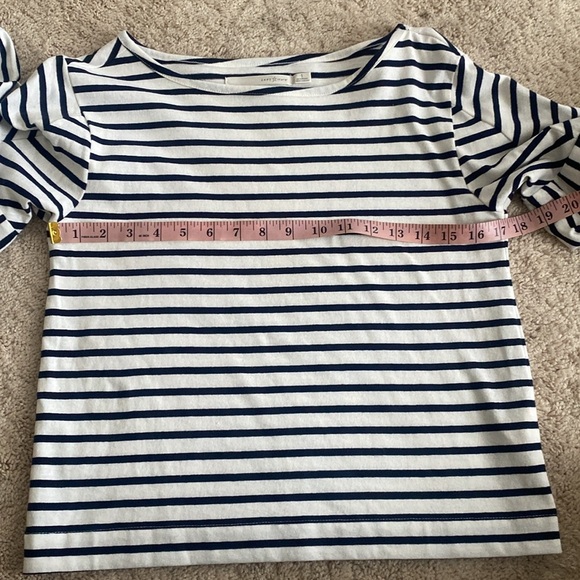Grey State Millie Stripe Top Long Sleeve Spa White Midnight Navy Size 1 S - Picture 10 of 11